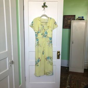 Urban Outfitters yellow floral midi dress